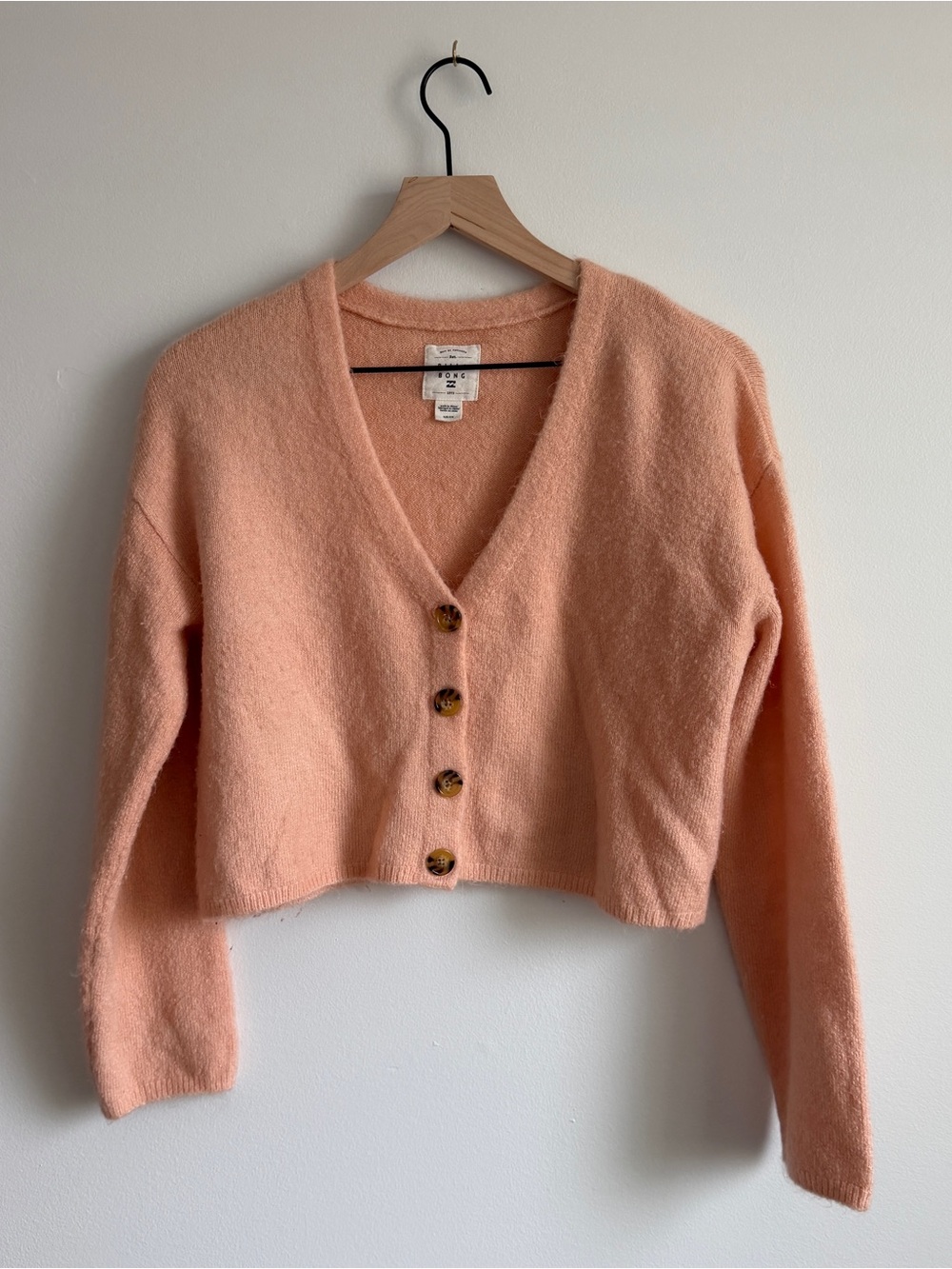 Billabong Cropped Cardigan Short N Sweet Creamy Light Terracotta Sweater